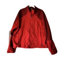 LL Bean Red Poly Fleece Lined Nylon Soft Shell Jacket  Men&#39;s Size XL Zip Pockets - £21.63 GBP