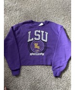 LSU Tiger Purple Pull Over Long Sleeve Cropped Sweater Womens NCAA Size ... - €20,19 EUR