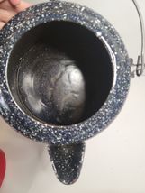 Graniteware Enamel Coffee Pot Large with Wooden Handle on Wire Bail image 5