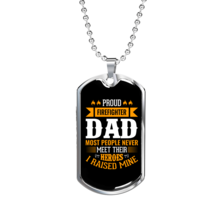 I Raised My Hero Firefighter Stainless Steel or 18k Gold Dog Tag 24&quot; Chain - £37.92 GBP+