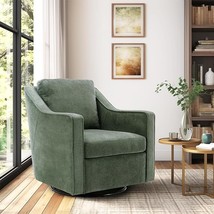 360 Swivel Accent Chair, Upholstered Fabric Leisure Armchair With Lumbar Pillow  - £395.00 GBP