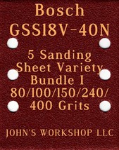 Bosch GSS18V-40N - 80/100/150/240/400 Grits - 5 Sandpaper Variety Bundle I - £3.92 GBP