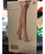 A New Day Fishnet Thigh Highs Full Toe Sz M / L Honey Beige NWT - $8.05 CAD