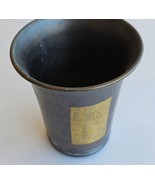 Patinated Brass Metal Small Cup Wide Rim With Gold Design Art Deco Vinta... - €12,74 EUR