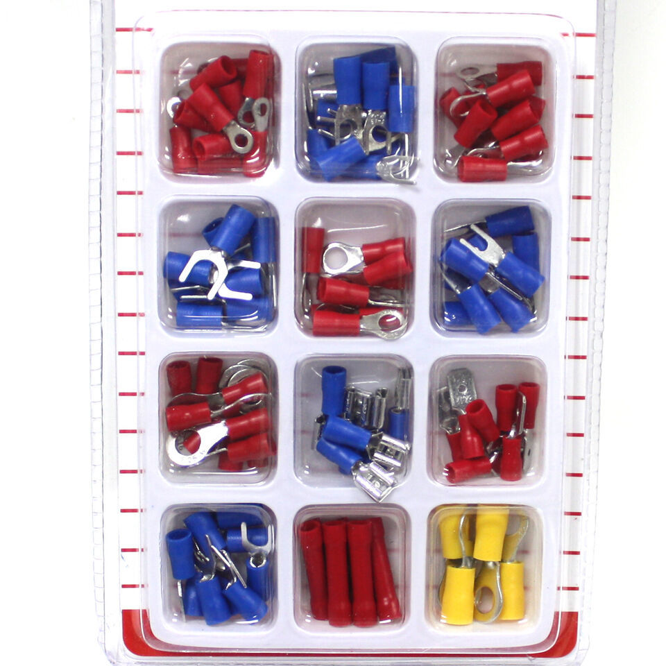 100 pcs Assorted Insulated Electrical Wire Connectors Terminals Set Kit - $6.79