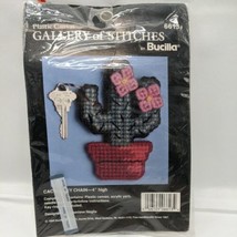  Bucilla Needlepoint Kit Cactus Key Chain Plastic Canvas 4" Sealed Vintage 90s - $13.89