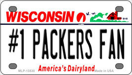 Number 1 Packers Fan Wisconsin Novelty Mini Metal License Plate Tag - $14.95