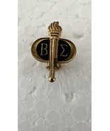 VTG Beta Sigma Phi Torch ΒΣΦ Sorority Gold Tone Black Lapel Pin Brooch - $16.60 CAD