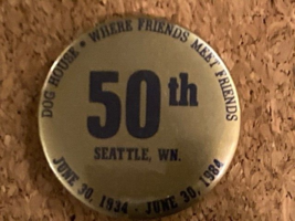 Washington Huskies Dog House 50th Anniversary Pin Football 1934-1984 - £7.48 GBP