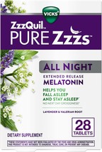 Vicks, ZzzQuil Pure Zzzs All Night Extended Release Melatonin Sleep Aid Tablet,  - £23.12 GBP