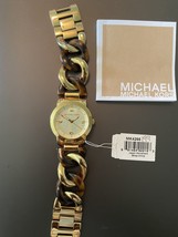 Michael Kors Women&#39;s Watch Goldtone and Tortoise Adjustable Bracelet - £50.99 GBP