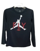 Air Jordan Youth Boys Basketball Long Sleeve Athletic Shirt Black Size Large - £12.02 GBP