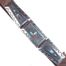 Alvin &amp; Lula Begay Navajo High grade cobblestone inlay 3pc belt buckle set - £1,603.50 GBP