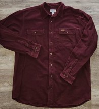 Carhartt Shirt Mens 2XL Chamois Flannel  Burgundy Red  Work Chore Barn Vintage - £20.72 GBP
