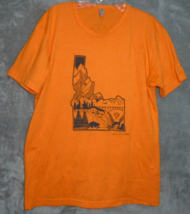 Mens Medium Tshirt Idaho Perrine Man Snake River Canyon Idaho Orange - £6.95 GBP
