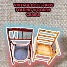 Vintage Antique Child’s Kid&#39;s Wood Wooden Slat Folding Chair - Great Con... - $89.10