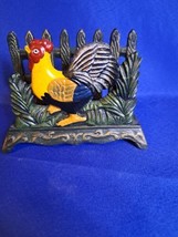 Cast Iron Rooster / Chicken napkin holder primative prairie Farmhouse Country - £14.40 GBP