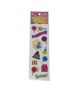 VINTAGE ACID FREE HAPPY BIRTHDAY COLORFUL STICKERS 1 SHEET SEALED NEW - £11.37 GBP