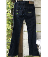 AKDMKS Jeans Sz 24 Embroidered Btrfly Copper Embellishments Dk Blue 6 Pk... - £16.34 GBP