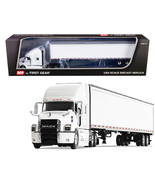 Mack Anthem Sleeper Cab with 53&#39; Trailer White 1/64 Diecast Model by DCP... - £95.18 GBP