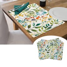 KOVOT Floral Placemat Set of 4 for Indoor or Outdoor Dining | Summer Spring Fall - £12.78 GBP