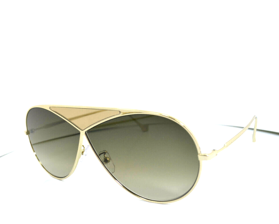 Loewe puzzle medium sunglasses Loewe Puzzle Medium Aviator Style Gold Tone And Leather  main image 4
