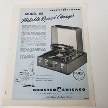 Webster Portable Amplifier Sales Brochure 1946 Model 66 Record Changer M... - £11.92 GBP