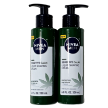 2 Pack Nivea Men Sensitive Calm Liquid Shaving Cream Hemp Seed Vitamin E 6.8oz - £20.44 GBP