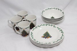 Gibson Christmas Tree Plates Bowls Mugs Lot of 12  Xmas - $419.95 MXN