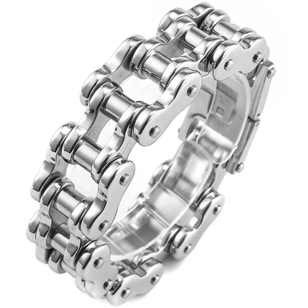  and roll motorcycle chain bracelet men metal mens bracelets big size 22 24cm long 21mm thumb200