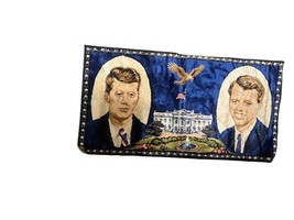 Vintage KENNEDY BROTHERS P&amp;C Italy Wall Tapestry Rug JFK &amp; RFK President... - $7.18