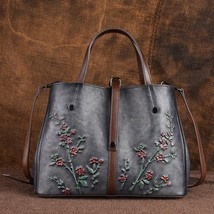 Genuine Leather Retro Embossed Women Handbags&amp;Crossbody Bags New Large Capacity  - £114.90 GBP