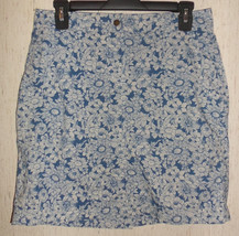 Excellent Womens Sahalie Blue &amp; White Floral Print Skort Size 6 - £20.14 GBP