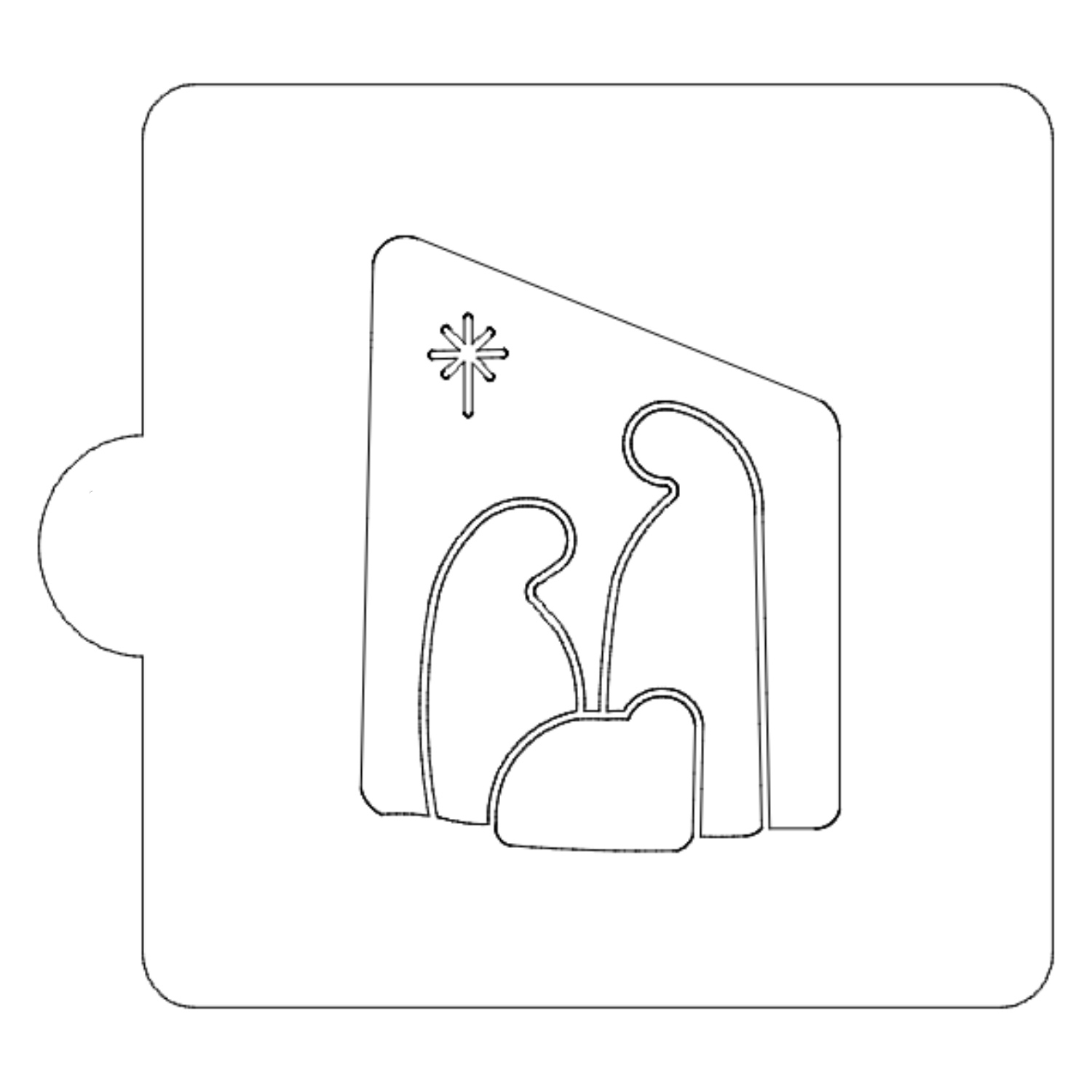 Nativity Scene Christmas Stencil for Cookies or Cakes USA Made LS2295 - $3.99