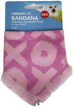 Vibrant Life Pink XOXO Dog Pet Over the Collar Bandana Costume XS/S New - £6.19 GBP