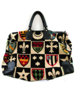 Stubbs &amp; Wootton Crest Black Needlepoint Weekender Bag - €368,67 EUR