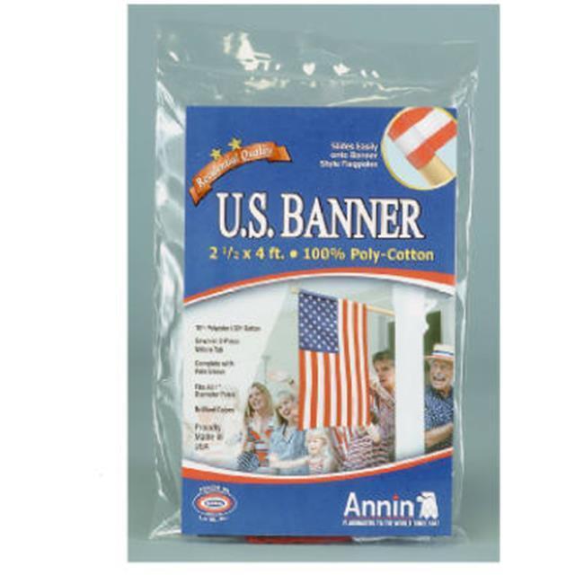 Annin &amp; Co 2-1/2&#39; X 4&#39; Poly-Cotton U.S. American Banner Flag - $24.71