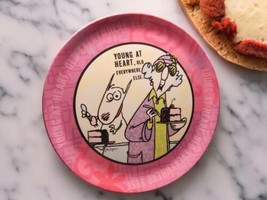 Hallmark Maxine Young at Heart Old Everywhere Else Melamine Cake Plate Vtg Pink - £15.66 GBP