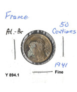 France 50 Centimes, 1941, aluminum-bronze, KM 894.1 - €0,86 EUR