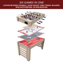 Multi Game Table 6-in-1 Billiards Foosball Hockey Ping Pong Shuffleboard... - $606.19 CAD