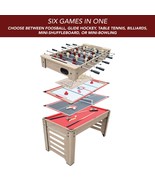 Multi Game Table 6-in-1 Billiards Foosball Hockey Ping Pong Shuffleboard... - €378,40 EUR