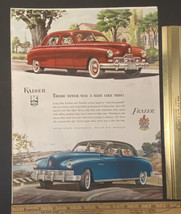 Vintage Print Ad Kaiser Frazer Family Cars Red Blue Automobiles 1940s Ep... - £13.06 GBP