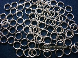 Split rings 7mm silver plated steel 100 pcs jewelry clasp attach charms pfg022 - £2.33 GBP