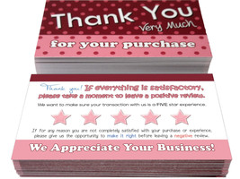 Thank You For Your Purchase Cards Order Notes Pink Polka Dots - £7.19 GBP+