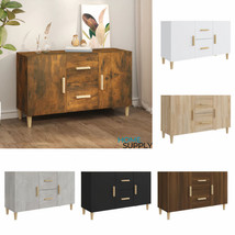 Modern Wooden Home Sideboard Storage Cabinet Unit With 2 Doors 2 Drawers Wood - £77.28 GBP+