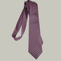 Charles Hill Silk Tie Mens 3.5&quot; x 55&quot; Pink Blue Stripes Hand Made in Eng... - £8.75 GBP