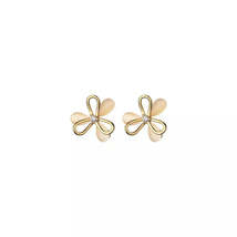 Anyco Earrings Fashion Gold 925 Sterling Silver Cute Romantic Clover Synthetic  - £17.62 GBP