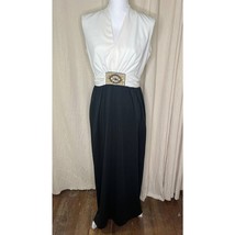 1960s Mod Glam Regency Bridal Beaded Formal Event Empire Waist Maxi Dress M - $60.00