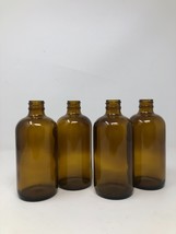 Amber 8 oz Boston Round Glass Bottles - £11.91 GBP