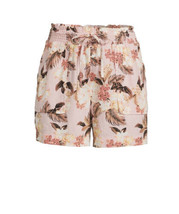 Pink Blush Combo Time and Tru Linen Shorts Floral Pockets size Medium M ... - £9.38 GBP